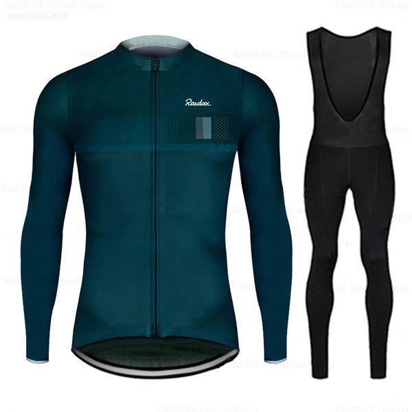 Image of Cycling Jersey Sets Raudax Long Sleeve Bicycle Clothing Breathable Mountain Clothes Suits Ropa Ciclismo Verano Triathlon 230803