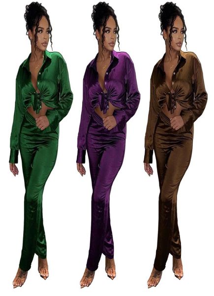 fashion satin women pants sets pary elegant long sleeves shirt solid pants lady two pieces nightclub outfits real pictures6248426, Gray 
fashion satin women pants sets pary elegant long sleeves shirt solid pants lady two pieces nightclub outfits real pictures6248426, Gray