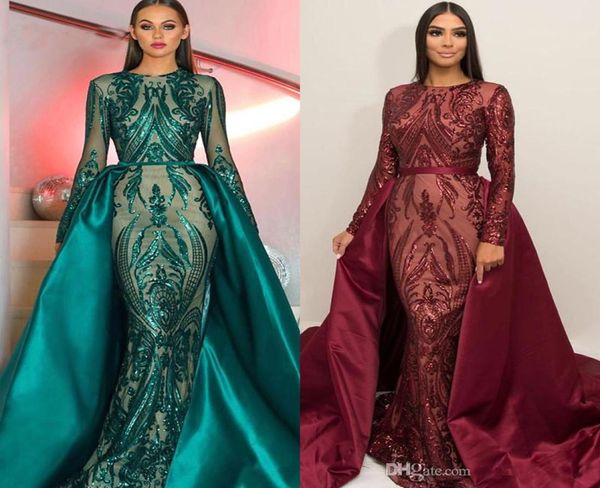 luxury dubai long sleeves green sequins prom dresses 2019 mermaid detachable train evening party gowns custom made plus size 2660530, Black
luxury dubai long sleeves green sequins prom dresses 2019 mermaid detachable train evening party gowns custom made plus size 2660530, Black