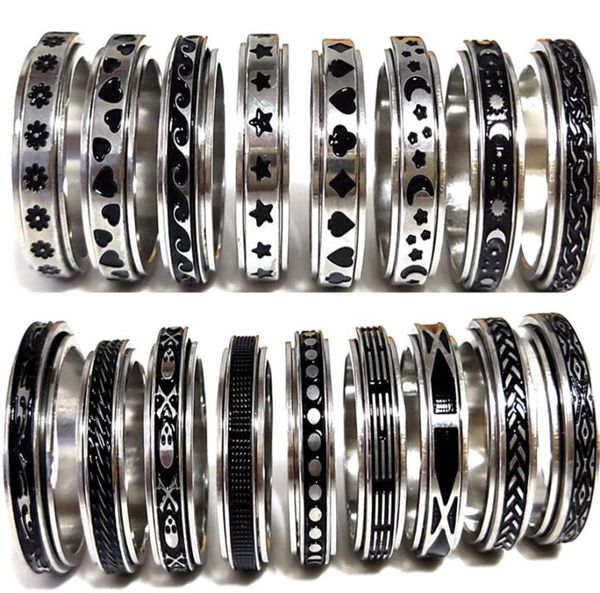 50pcs multistyles mix rotating stainless steel spin rings men women spinner ring whole rotate band finger rings party jewelry9609072, Silver
50pcs multistyles mix rotating stainless steel spin rings men women spinner ring whole rotate band finger rings party jewelry9609072, Silver