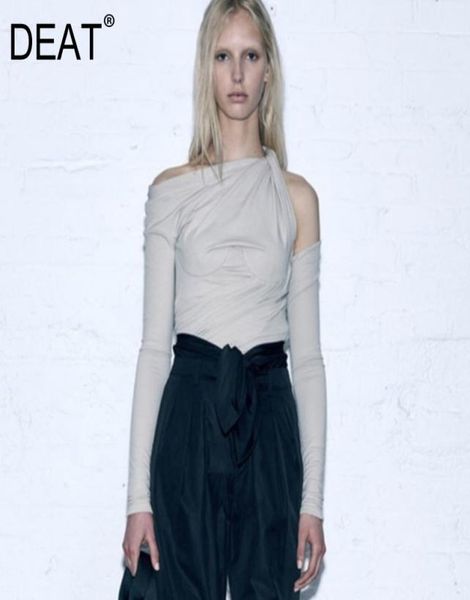 women039s t shirt summer fashion women clothes asymmetrical collar off cuted shoulder full sleeves cross tshirt female wh028028921132, White
women039s t shirt summer fashion women clothes asymmetrical collar off cuted shoulder full sleeves cross tshirt female wh028028921132, White