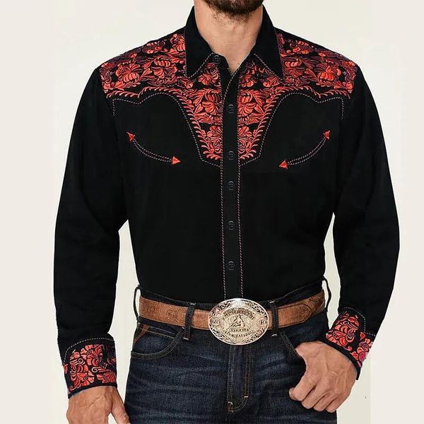 men's casual shirts 2023 shirt western floral print lapel street long sleeve button clothing fashion designer style 230804, White;black
men's casual shirts 2023 shirt western floral print lapel street long sleeve button clothing fashion designer style 230804, White;black