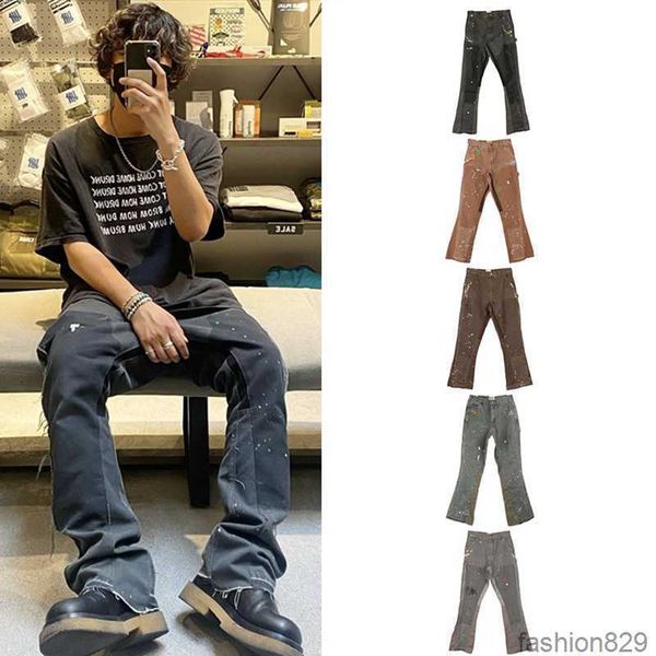 men's pants designer clothing fashion pant galleryes depts speckled jeans stitched overalls virgil high street pants flared sweat rock, Black
men's pants designer clothing fashion pant galleryes depts speckled jeans stitched overalls virgil high street pants flared sweat rock, Black