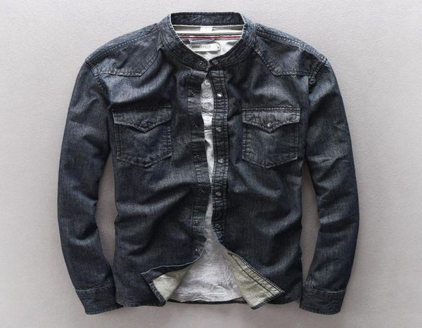 men039s casual shirts fashion 2021 arrival mandarin collar long sleeve denim shirt cowboy classic black blue clothes jeans 2675574, White;black
men039s casual shirts fashion 2021 arrival mandarin collar long sleeve denim shirt cowboy classic black blue clothes jeans 2675574, White;black
