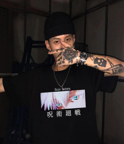 japanese manga jujutsu kaisen harajuku graphic clothes tshirt streetwear gojo satoru devil eyes anime t shirt men1081729, White;black
japanese manga jujutsu kaisen harajuku graphic clothes tshirt streetwear gojo satoru devil eyes anime t shirt men1081729, White;black