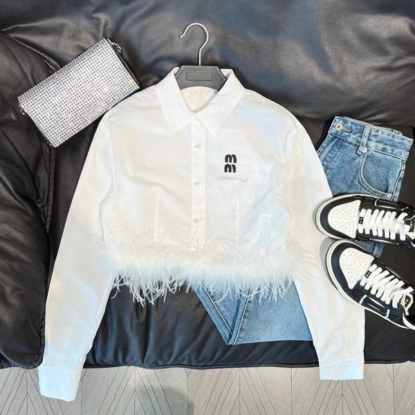 spicy girl style short shirt 2023 spring new embroidery letter white ostrich hair design long sleeve polo neck shirt
spicy girl style short shirt 2023 spring new embroidery letter white ostrich hair design long sleeve polo neck shirt