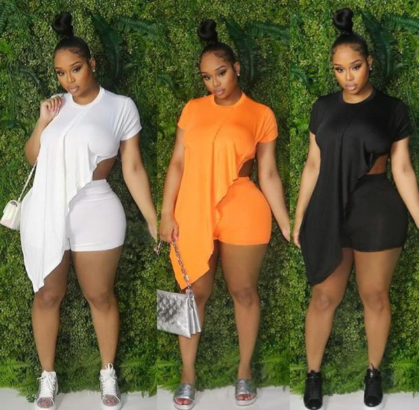 women casual tracksuits summer outfits plus size solid short sleeve asymmetrical stretchy shorts two 2 piece set9768693, Gray
women casual tracksuits summer outfits plus size solid short sleeve asymmetrical stretchy shorts two 2 piece set9768693, Gray