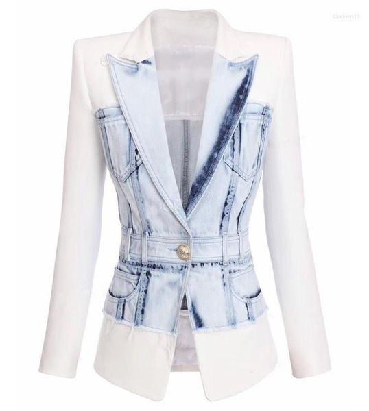 women039s suits 2022 spring and autumn fashion suit collar long sleeve personality design lion button women denim splicing blaz2013056, White;black
women039s suits 2022 spring and autumn fashion suit collar long sleeve personality design lion button women denim splicing blaz2013056, White;black