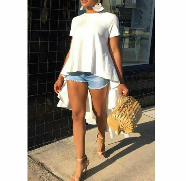 womens casual short sleeve shirt ladies summer beach loose long tail blouse evening party club wear women039s blouses sh7389292, White
womens casual short sleeve shirt ladies summer beach loose long tail blouse evening party club wear women039s blouses sh7389292, White
