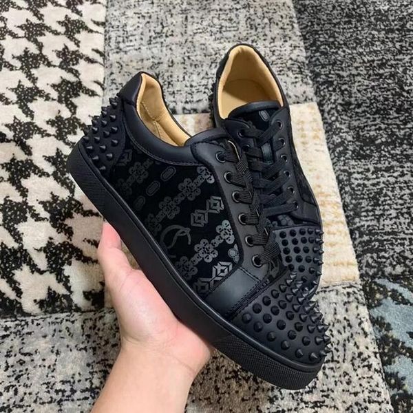 luxury brands black real leather red bottoms low tennis rivets shoes for men's casual flats loafers women's spiked sneakers red s
luxury brands black real leather red bottoms low tennis rivets shoes for men's casual flats loafers women's spiked sneakers red s