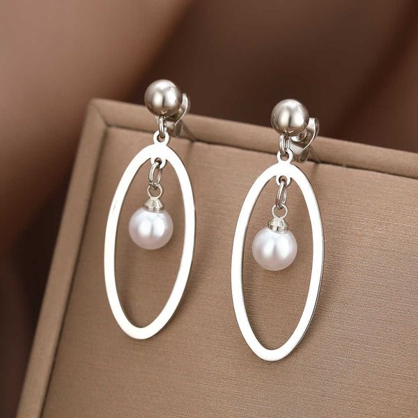 charm stainless steel earrings geometric oval pendant white imitation pearl dangle earrings for women jewelry wedding gift r230804, Golden
charm stainless steel earrings geometric oval pendant white imitation pearl dangle earrings for women jewelry wedding gift r230804, Golden
