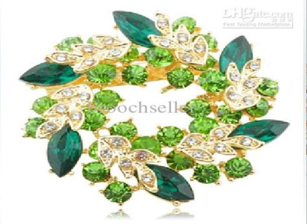 2 inch gold plated green and lime rhinestone crystal wreath flower brooch2535395, Gray
2 inch gold plated green and lime rhinestone crystal wreath flower brooch2535395, Gray