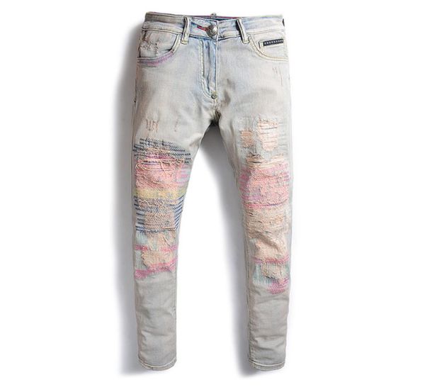 19ss mens designer pants new style casual skinny sweatpants rock revival hip hop man jeans hole drop crotch jogging pants brand st7095697, Blue
19ss mens designer pants new style casual skinny sweatpants rock revival hip hop man jeans hole drop crotch jogging pants brand st7095697, Blue