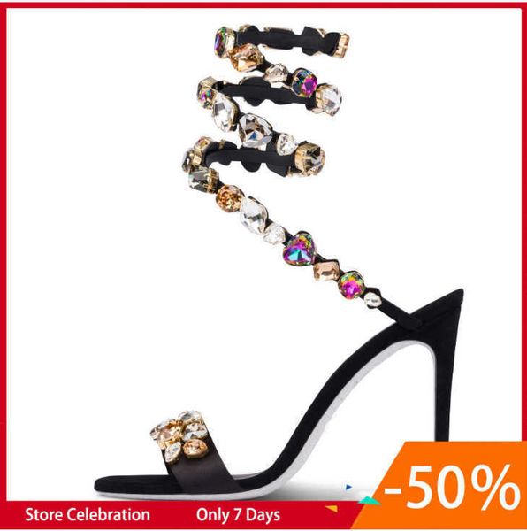 2023 new snake shaped high heel rhinestones fashion colorful stones large silver sole slotted sandals03, Black
2023 new snake shaped high heel rhinestones fashion colorful stones large silver sole slotted sandals03, Black