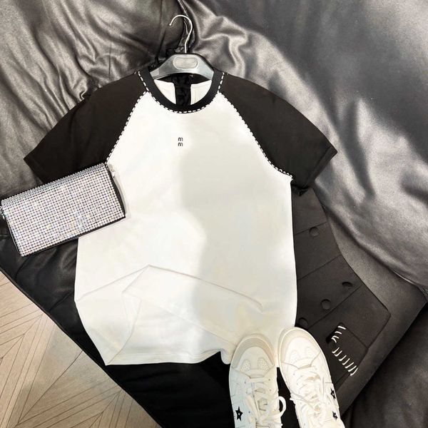 american t-shirt women's 23 summer new letter decoration contrast panel raglan back lace up short top, White
american t-shirt women's 23 summer new letter decoration contrast panel raglan back lace up short top, White