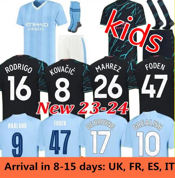 23 24 haaland kids soccer jersey grealish sterling ferran de bruyne foden mahrez bernardo 2023 football shirts children kit, Black
23 24 haaland kids soccer jersey grealish sterling ferran de bruyne foden mahrez bernardo 2023 football shirts children kit, Black