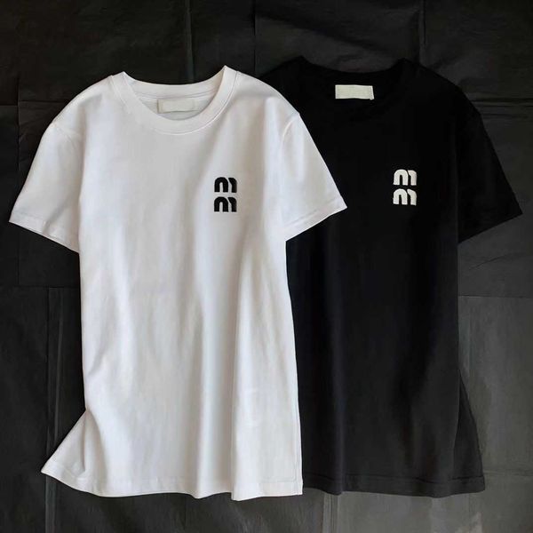 23ss early spring new letter sticker embroidered fur edge casual sports round neck short sleeve t-shirt for women, White
23ss early spring new letter sticker embroidered fur edge casual sports round neck short sleeve t-shirt for women, White