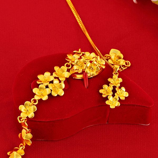 plating gold women's flower ring necklace bracelet three piece set wedding jewelry set, Silver
plating gold women's flower ring necklace bracelet three piece set wedding jewelry set, Silver