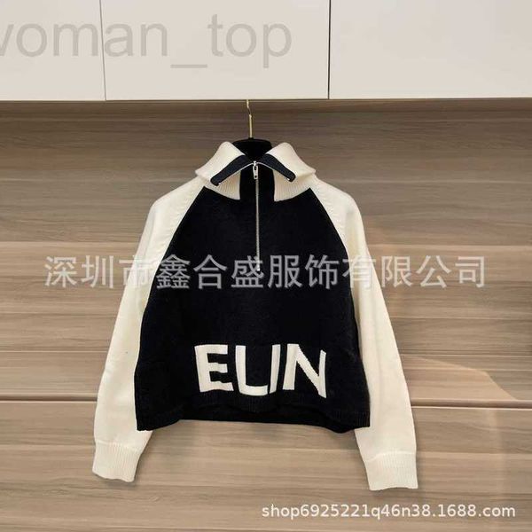 women's knits & tees designer high edition ce home autumn and winter new short wool long sleeve contrast panel letter zipper neck knitt, White
women's knits & tees designer high edition ce home autumn and winter new short wool long sleeve contrast panel letter zipper neck knitt, White