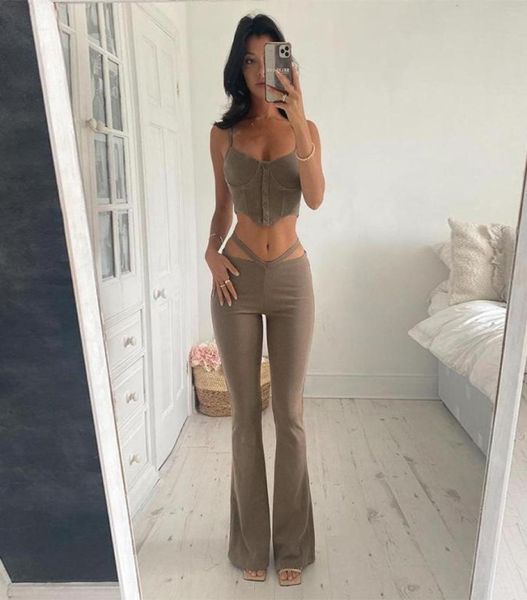 women039s two piece pants set women solid button backless camis crop hollow out flare fall outfits club birthday y2k m7546178, White
women039s two piece pants set women solid button backless camis crop hollow out flare fall outfits club birthday y2k m7546178, White