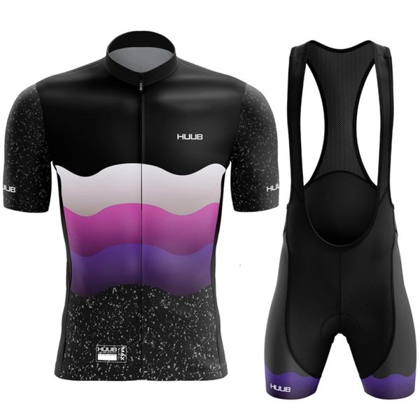 Image of Cycling Jersey Sets Summer Short Sleeve Mens Shirt Professional Triathlon Quick Dry Breathable HUUB Ropa De Homb Ciclismo 230803
