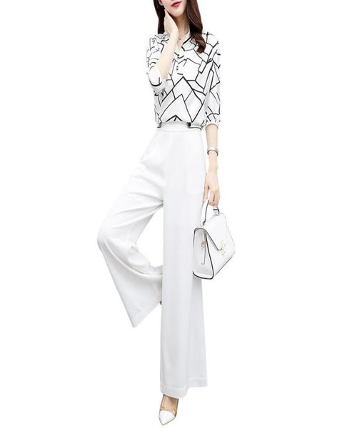 2021new women summer suits blouse shirt two piece pant set loose elegant chiffon white wide leg pant4609890, Gray
2021new women summer suits blouse shirt two piece pant set loose elegant chiffon white wide leg pant4609890, Gray