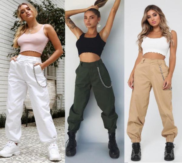 women039s high waist loose casual drawstring elastic long cargo ladies streetwear trousers autumn solid cool girls pants c190413886136, Black;white
women039s high waist loose casual drawstring elastic long cargo ladies streetwear trousers autumn solid cool girls pants c190413886136, Black;white