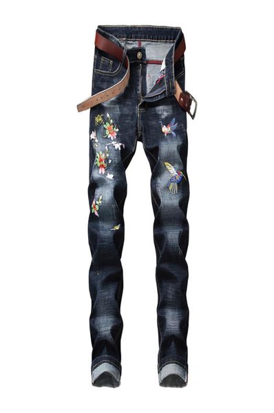 men039s jeans mens style floral embroidery full length denim pants straight runway fashion washed elastic trousers3216424, Blue
men039s jeans mens style floral embroidery full length denim pants straight runway fashion washed elastic trousers3216424, Blue