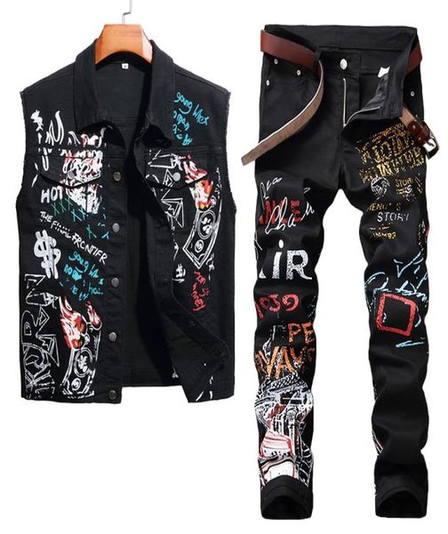 black tracksuits printed denim vest and jeans men039s 2pcs set summer autumn sleeveless frayed jacket stretch pants casual sl5661995, Gray
black tracksuits printed denim vest and jeans men039s 2pcs set summer autumn sleeveless frayed jacket stretch pants casual sl5661995, Gray