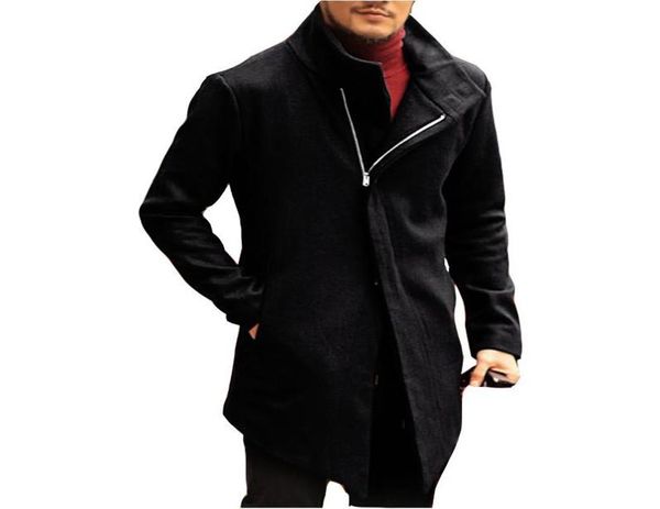 winter wool jacket men039s casual slim highquality wool coat men039s long sleeve cotton turn down collar trench coat2846858, Black 
winter wool jacket men039s casual slim highquality wool coat men039s long sleeve cotton turn down collar trench coat2846858, Black