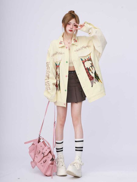 design sense, niche, unique and unique chinoiserie style embroidery work clothes, jean jacket, female fashion brand, spring 2023, Black;brown
design sense, niche, unique and unique chinoiserie style embroidery work clothes, jean jacket, female fashion brand, spring 2023, Black;brown