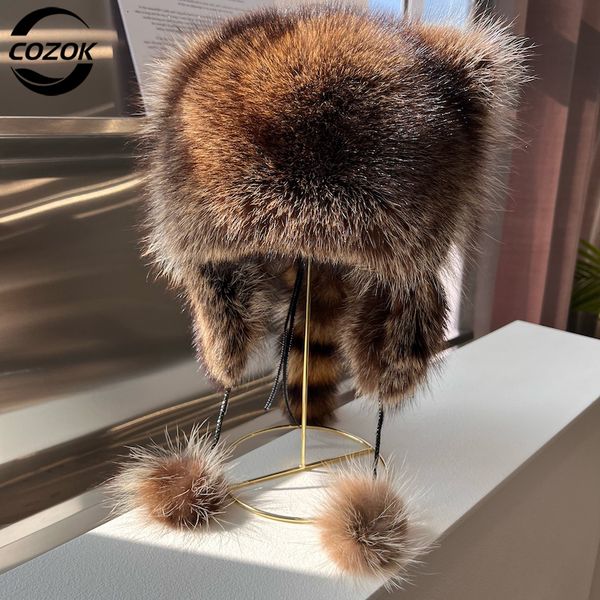 beanie skull caps lady real raccoon fur cap tail women natural ushanka hats for winter thick warm ears fashion bomber pom hat 230804, Blue;gray
beanie skull caps lady real raccoon fur cap tail women natural ushanka hats for winter thick warm ears fashion bomber pom hat 230804, Blue;gray