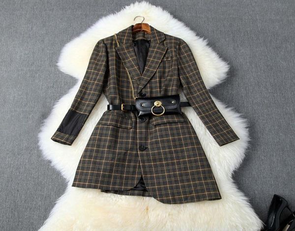 2019 fall autumn long sleeve notchedlapel glamorous plaid print belted asymmetry singlebreasted fashion blazers outwear coats o02106897, White;black
2019 fall autumn long sleeve notchedlapel glamorous plaid print belted asymmetry singlebreasted fashion blazers outwear coats o02106897, White;black