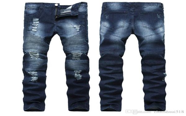 high street trend hole jeans european and american men039s locomotives wrinkles slim pants biker jeans nostalgia6113250, Blue
high street trend hole jeans european and american men039s locomotives wrinkles slim pants biker jeans nostalgia6113250, Blue