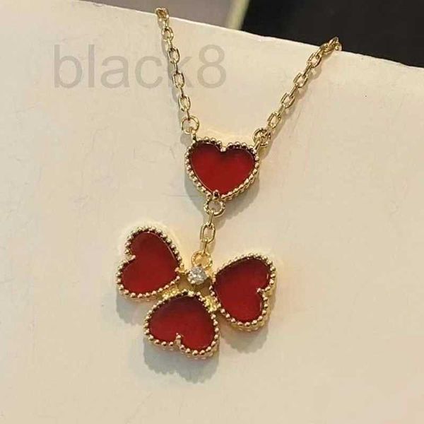 strands, strings designer four leaf flower necklace v gold thickened plated 18k red agate heart white fritillaria pendant collar chain xiaj, Black
strands, strings designer four leaf flower necklace v gold thickened plated 18k red agate heart white fritillaria pendant collar chain xiaj, Black
