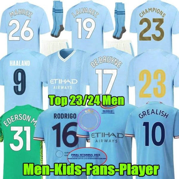 22 23 24 haaland soccer jerseys grealish mans cities mahrez fans player version de bruyne foden 2024 2023 football shirt kids kit sets, Black;yellow
22 23 24 haaland soccer jerseys grealish mans cities mahrez fans player version de bruyne foden 2024 2023 football shirt kids kit sets, Black;yellow