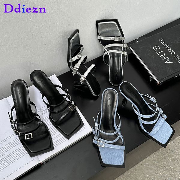 dress shoes summer women pumps elegant female denim thin high heels 2023 in fashion square toe ladies sandals slides footwear 230803, Black
dress shoes summer women pumps elegant female denim thin high heels 2023 in fashion square toe ladies sandals slides footwear 230803, Black