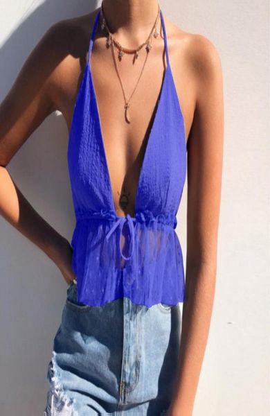 women039s tanks camis mesh hem halter see though ruffles summer beach sling vests low cut deep v neck elegant ladies9629205, White
women039s tanks camis mesh hem halter see though ruffles summer beach sling vests low cut deep v neck elegant ladies9629205, White
