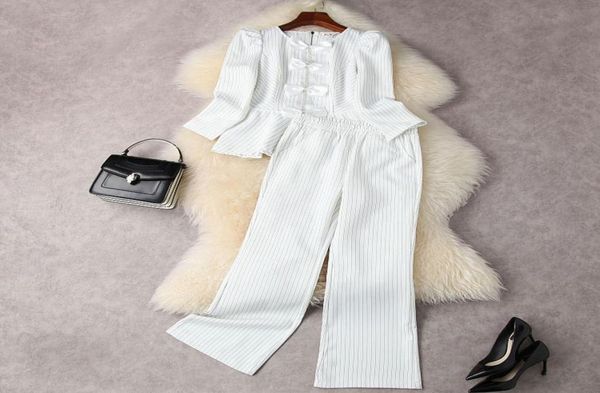 2022 spring summer 45 sleeve round neck white black striped bow high waist wide leg trousers pants two piece suits 2 piec4510167
2022 spring summer 45 sleeve round neck white black striped bow high waist wide leg trousers pants two piece suits 2 piec4510167