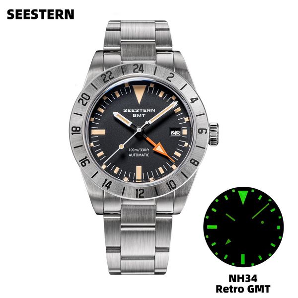 other watches seestern gmt watch of men retro nh34 automatic movement mechanical wristwatch dome sapphire glass ar coating micro deploy buck, Slivery;black
other watches seestern gmt watch of men retro nh34 automatic movement mechanical wristwatch dome sapphire glass ar coating micro deploy buck, Slivery;black