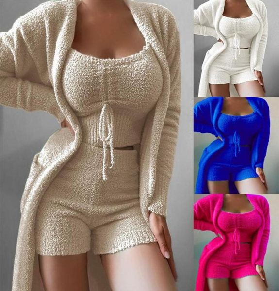 women039s tracksuits 3 piece women sets plush velvet pajama sleepwear tank shorts cardigan coat tracksuit loungewea1946591, Gray
women039s tracksuits 3 piece women sets plush velvet pajama sleepwear tank shorts cardigan coat tracksuit loungewea1946591, Gray