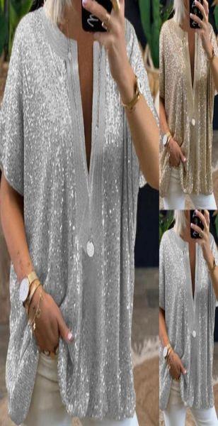 designs summer women sequined tshirt shortsleeved urban casual solid t shirt women v neck party loose pullover women blou17009207066, White
designs summer women sequined tshirt shortsleeved urban casual solid t shirt women v neck party loose pullover women blou17009207066, White