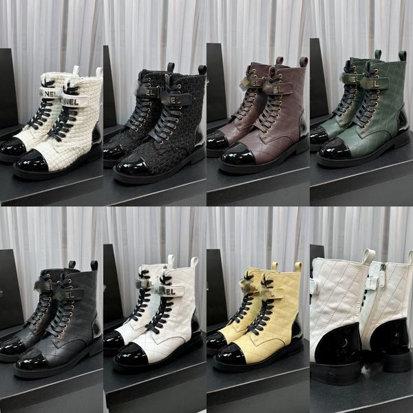 new autumn winter real leather boots women designer tweed quilted calfskin booties mid lace up ankle boot patent black cap toe bootie interl
new autumn winter real leather boots women designer tweed quilted calfskin booties mid lace up ankle boot patent black cap toe bootie interl