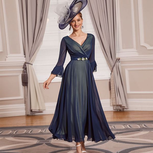elegant a line chiffon mother of the bride dresses v neck three quarter sleeve formal dress ankle length with belt, Black;red
elegant a line chiffon mother of the bride dresses v neck three quarter sleeve formal dress ankle length with belt, Black;red