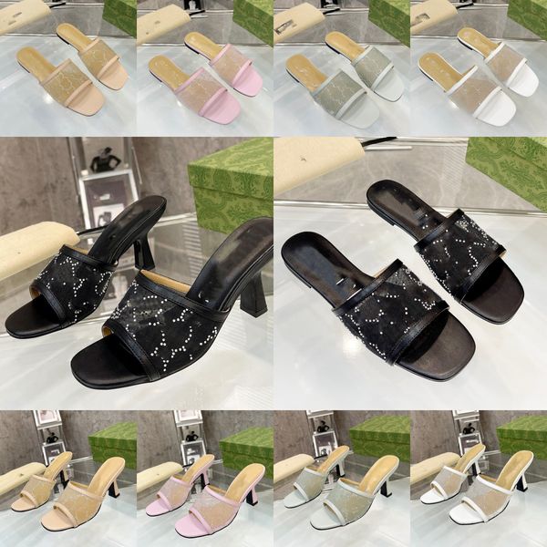 diamond crystals monograms slippers interlocking g high heels mesh slides mules women's sparkling heel pumps logo sandal designer shoes, Black
diamond crystals monograms slippers interlocking g high heels mesh slides mules women's sparkling heel pumps logo sandal designer shoes, Black