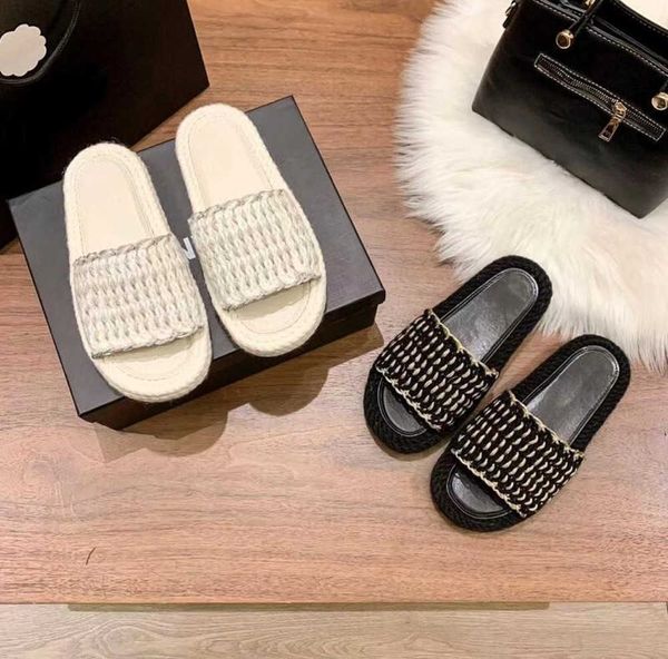 designer women slippers wool handmade weave sandal summer outdoor thick-soled fashion womens slipper leisure beach sandals, Black
designer women slippers wool handmade weave sandal summer outdoor thick-soled fashion womens slipper leisure beach sandals, Black