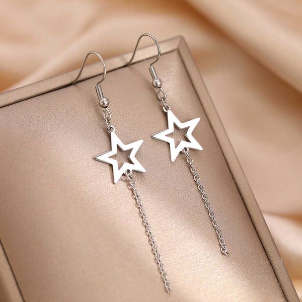 charm stainless steel earrings simple stars chain tassel pendants earrings for women jewelry wedding party design sense gift r230804, Golden
charm stainless steel earrings simple stars chain tassel pendants earrings for women jewelry wedding party design sense gift r230804, Golden