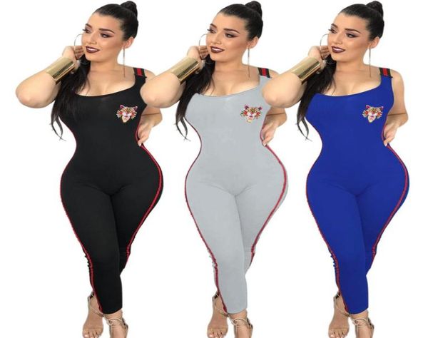 tiger head women designer jumpsuits ribbon scoop neck sleeveless embroidered bandage long jumpsuit yoga playsuit gray blue black1725448, Black;white
tiger head women designer jumpsuits ribbon scoop neck sleeveless embroidered bandage long jumpsuit yoga playsuit gray blue black1725448, Black;white