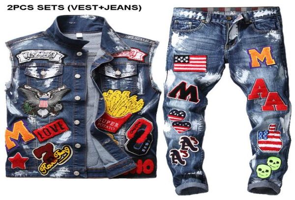 fashion slim mens tracksuits washed embroidered skull paint cowboy vest and embroidered flag badge paint jeans street style 2 piec5354584, Gray
fashion slim mens tracksuits washed embroidered skull paint cowboy vest and embroidered flag badge paint jeans street style 2 piec5354584, Gray