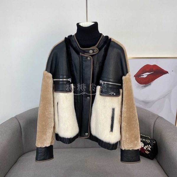 winter sheepskin coat women leather jackets zipper trench coat luxury designer jacket genuine leather mink stitching warm windbreaker, Black
winter sheepskin coat women leather jackets zipper trench coat luxury designer jacket genuine leather mink stitching warm windbreaker, Black